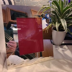 Burberry Picture photo frame Silver Tone wood